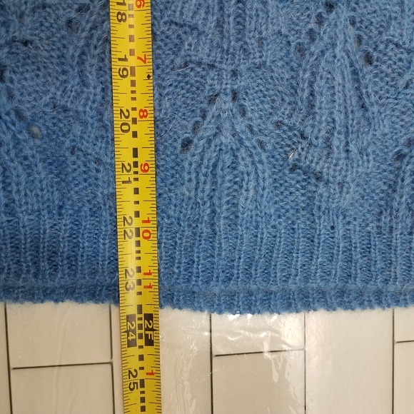 Elsamanda Pointelle Made in Italy Blue Sweater L - Picture 10 of 15